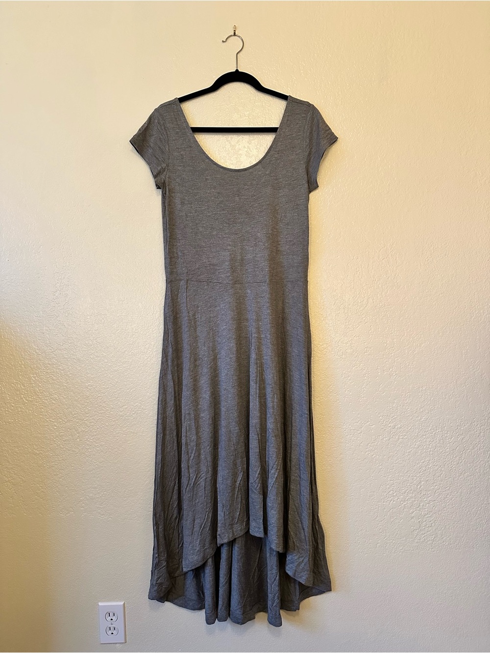 Gap Scoop Neck Gray High-Low Maxi Dress